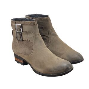 Sorel Lolla Waterproof Leather Ankle Bootie Quarry Women's Size US 9 (HF36)